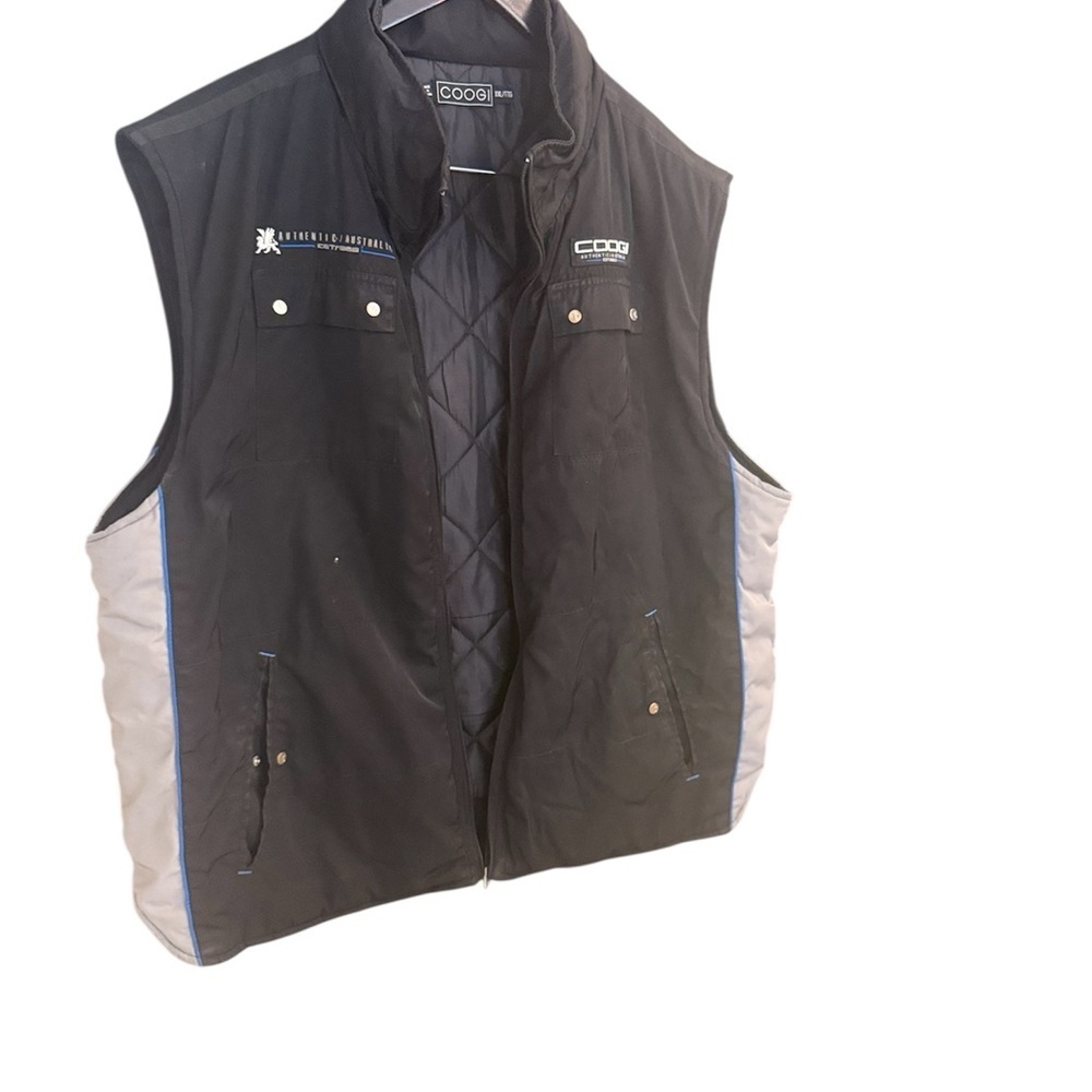 COOGI XXL Y2K  Men's Black and Gray Quilted Vest
